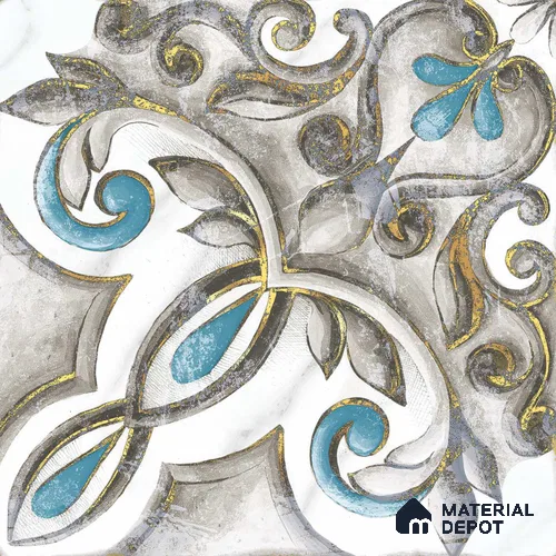 Multifired Moroccan Floor & Wall Tile TL 05676 Zellige Retro Clover 12 x 12 inch Vitrified Matte Finish - 9 mm | Suitable for Living Room, Bathroom, Kitchen & Backsplash