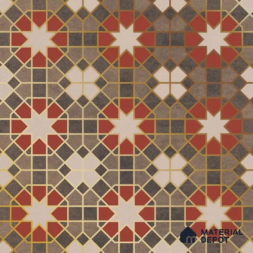 Multifired Moroccan Floor & Wall Tile TL 05665 Zellige Scarlet Festival 12 x 12 inch Vitrified Matte Finish - 9 mm | Suitable for Living Room, Bathroom, Kitchen & Backsplash
