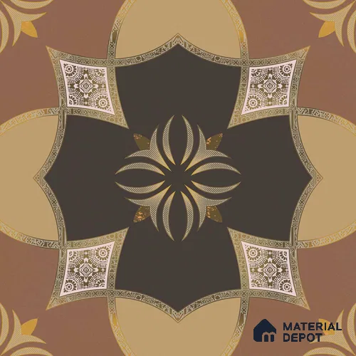 Multifired Moroccan Floor & Wall Tile TL 05671 Zellige Sedona Mandala 12 x 12 inch Vitrified Matte Finish - 9 mm | Suitable for Living Room, Bathroom, Kitchen & Backsplash