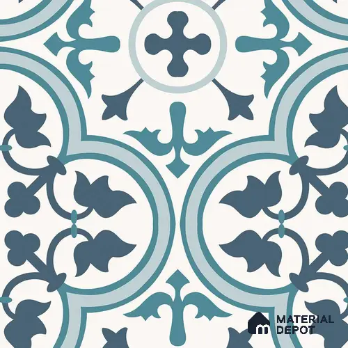 Multifired Moroccan Floor & Wall Tile TL 05683 B Zellige Aqua Mist 12 x 12 inch Vitrified Matte Finish - 9 mm | Suitable for Living Room, Bathroom, Kitchen & Backsplash