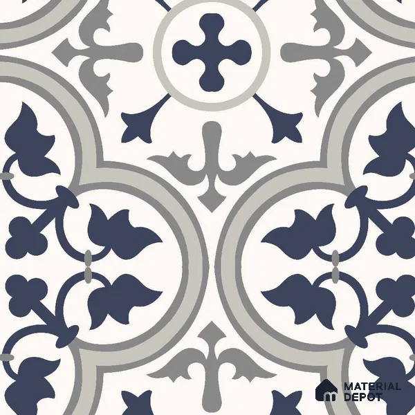 Multifired Moroccan Floor & Wall Tile TL 05683 Zellige Shadow Grey 1 ft x 1 ft Vitrified Matte Finish - 9 mm | Suitable for Kitchen, Bathroom, Balcony