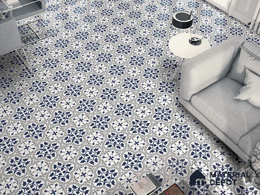 Moroccan Floor & Wall Tile TL 05683 Zellige Shadow Grey 12 x 12 inch Vitrified Matte Finish - 9 mm | Suitable for Living Room, Bathroom,Kitchen & Backsplash (Sample)
