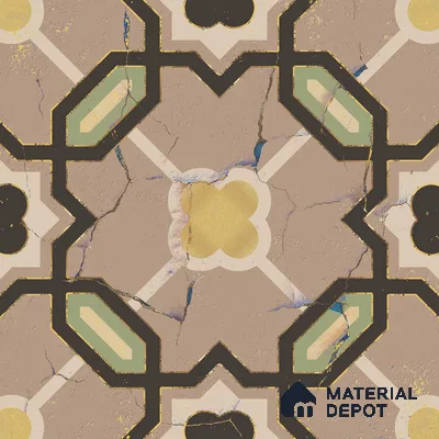 Multifired Moroccan Floor & Wall Tile TL 05673 B Zellige Peach Bloom 1 ft x 1 ft Vitrified Matte Finish - 9 mm | Suitable for Kitchen, Bathroom, Balcony