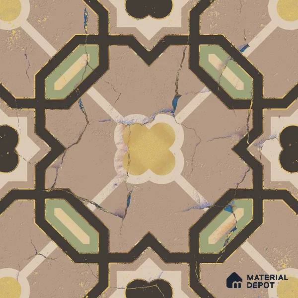 Multifired Moroccan Floor & Wall Tile TL 05673 B Zellige Peach Bloom 1 ft x 1 ft Vitrified Matte Finish - 9 mm | Suitable for Kitchen, Bathroom, Balcony