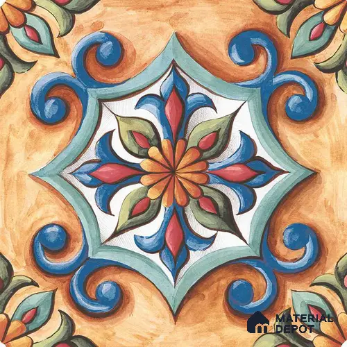 Multifired Moroccan Floor & Wall Tile TL 05690 Zellige Tar Heel Blue 12 x 12 inch Vitrified Matte Finish - 9 mm | Suitable for Living Room, Bathroom, Kitchen & Backsplash