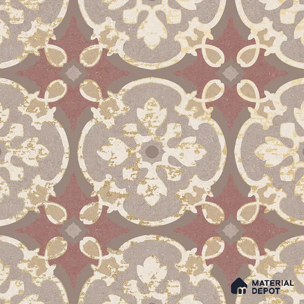 Multifired Moroccan Floor & Wall Tile TL 05667 Zellige Tessellated Coral 1 ft x 1 ft Vitrified Matte Finish - 9 mm | Suitable for Kitchen, Bathroom, Balcony