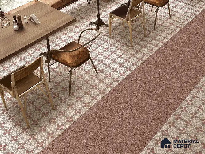 Multifired Moroccan Floor & Wall Tile TL 05667 Zellige Tessellated Coral 12 x 12 inch Vitrified Matte Finish - 9 mm | Suitable for Living Room, Bathroom, Kitchen & Backsplash