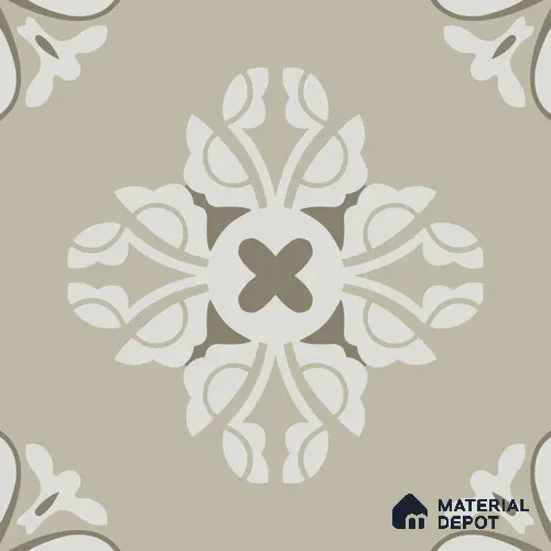 Multifired Moroccan Floor & Wall Tile TL 05718 B Zellige Beige Bloom 12 x 12 inch Vitrified Matte Finish - 9 mm | Suitable for Living Room, Bathroom, Kitchen & Backsplash