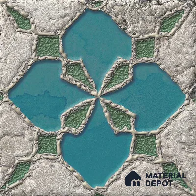 Moroccan Wall Tile TL 05645 Opulence Blue Zenith 8 x 8 inch Ceramic Matte Finish - 9 mm | 4 Random Faces | Suitable for Living Room, Bathroom, Kitchen & Backsplash | Please Expect a Slight Variation of Pattern