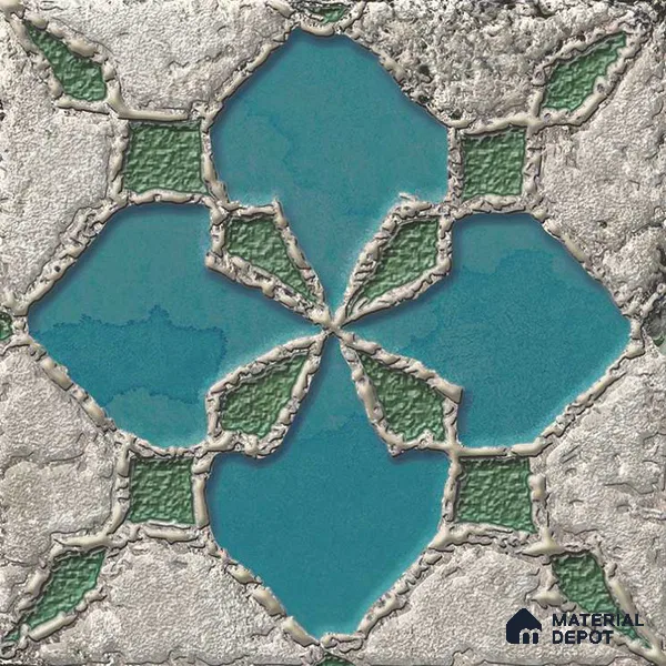 Moroccan Wall Tile TL 05645 Opulence Blue Zenith 8 x 8 inch Ceramic Matte Finish - 9 mm | 4 Random Faces | Suitable for Living Room, Bathroom, Kitchen & Backsplash | Please Expect a Slight Variation of Pattern