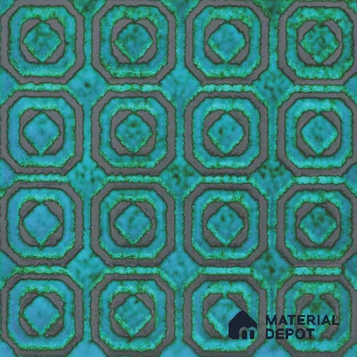 Moroccan Wall Tile TL 05650 Opulence Enchanted Teal 8 x 8 inch Ceramic Matte Finish - 9 mm | 3 Random Faces | Suitable for Living Room, Bathroom, Kitchen & Backsplash | Please Expect a Slight Variation of Pattern
