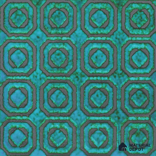 Moroccan Wall Tile TL 05650 Opulence Enchanted Teal 8 x 8 inch Ceramic Matte Finish - 9 mm | 3 Random Faces | Suitable for Living Room, Bathroom, Kitchen & Backsplash | Please Expect a Slight Variation of Pattern
