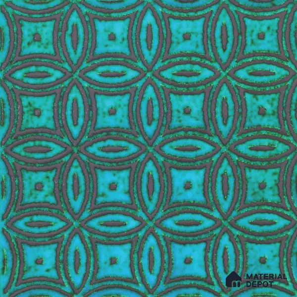 Moroccan Wall Tile TL 05650 Opulence Enchanted Teal 8 x 8 inch Ceramic Matte Finish - 9 mm | 3 Random Faces | Suitable for Living Room, Bathroom, Kitchen & Backsplash | Please Expect a Slight Variation of Pattern