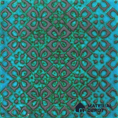 Moroccan Wall Tile TL 05650 Opulence Enchanted Teal 8 x 8 inch Ceramic Matte Finish - 9 mm | 3 Random Faces | Suitable for Living Room, Bathroom, Kitchen & Backsplash | Please Expect a Slight Variation of Pattern