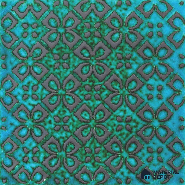 Moroccan Wall Tile TL 05650 Opulence Enchanted Teal 8 x 8 inch Ceramic Matte Finish - 9 mm | 3 Random Faces | Suitable for Living Room, Bathroom, Kitchen & Backsplash | Please Expect a Slight Variation of Pattern