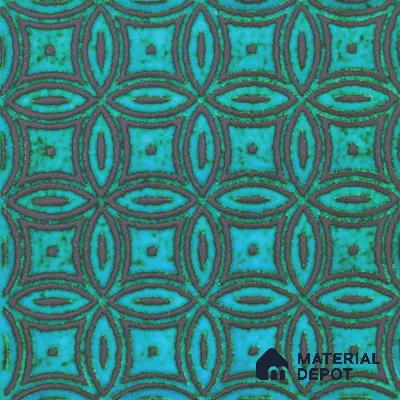 Moroccan Wall Tile TL 05650 Opulence Enchanted Teal 8 x 8 inch Ceramic Matte Finish - 9 mm | 3 Random Faces | Suitable for Living Room, Bathroom, Kitchen & Backsplash | Please Expect a Slight Variation of Pattern