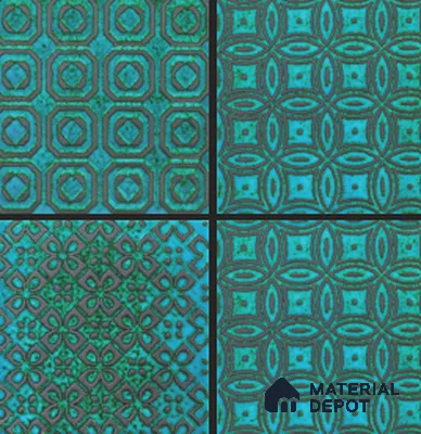 Moroccan Wall Tile TL 05650 Opulence Enchanted Teal 8 x 8 inch Ceramic Matte Finish - 9 mm | 3 Random Faces | Suitable for Living Room, Bathroom, Kitchen & Backsplash | Please Expect a Slight Variation of Pattern