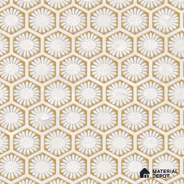 Moroccan Wall Tile TL 05649 Opulence Golden Whisper 8 x 8 inch Ceramic Matte Finish - 9 mm | 4 Random Faces | Suitable for Living Room, Bathroom, Kitchen & Backsplash | Please Expect a Slight Variation of Pattern