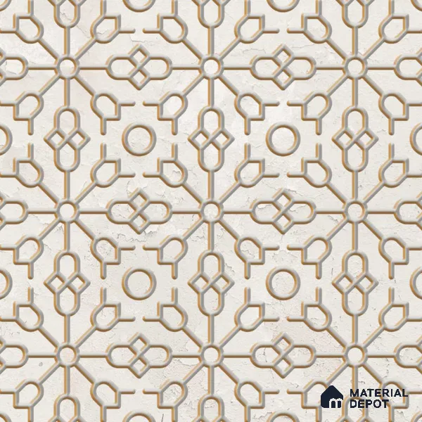 Moroccan Wall Tile TL 05649 Opulence Golden Whisper 8 x 8 inch Ceramic Matte Finish - 9 mm | 4 Random Faces | Suitable for Living Room, Bathroom, Kitchen & Backsplash | Please Expect a Slight Variation of Pattern