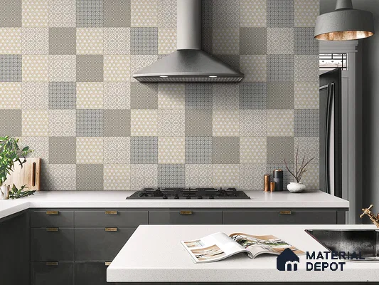 Moroccan Wall Tile TL 05649 Opulence Golden Whisper 8 x 8 inch Ceramic Matte Finish - 9 mm | 4 Random Faces | Suitable for Living Room, Bathroom, Kitchen & Backsplash | Please Expect a Slight Variation of Pattern