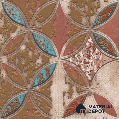 Moroccan Wall Tile TL 05648 Opulence Playful Pastel 8 x 8 inch Ceramic Matte Finish - 9 mm | 4 Random Faces | Suitable for Living Room, Bathroom, Kitchen & Backsplash | Please Expect a Slight Variation of Pattern