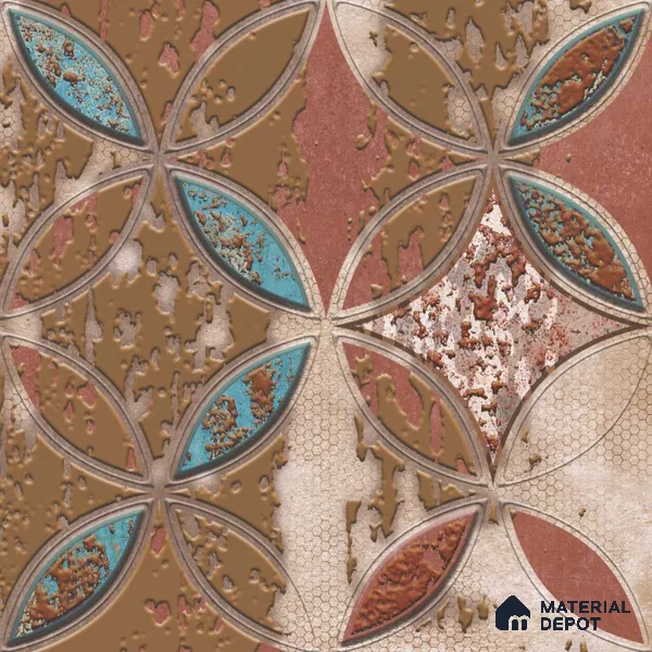 Moroccan Wall Tile TL 05648 Opulence Playful Pastel 8 x 8 inch Ceramic Matte Finish - 9 mm | 4 Random Faces | Suitable for Living Room, Bathroom, Kitchen & Backsplash | Please Expect a Slight Variation of Pattern