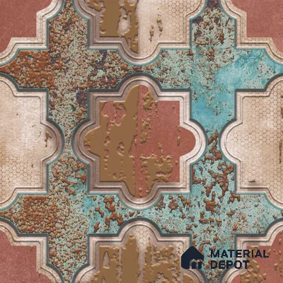 Moroccan Wall Tile TL 05648 Opulence Playful Pastel 8 x 8 inch Ceramic Matte Finish - 9 mm | 4 Random Faces | Suitable for Living Room, Bathroom, Kitchen & Backsplash | Please Expect a Slight Variation of Pattern