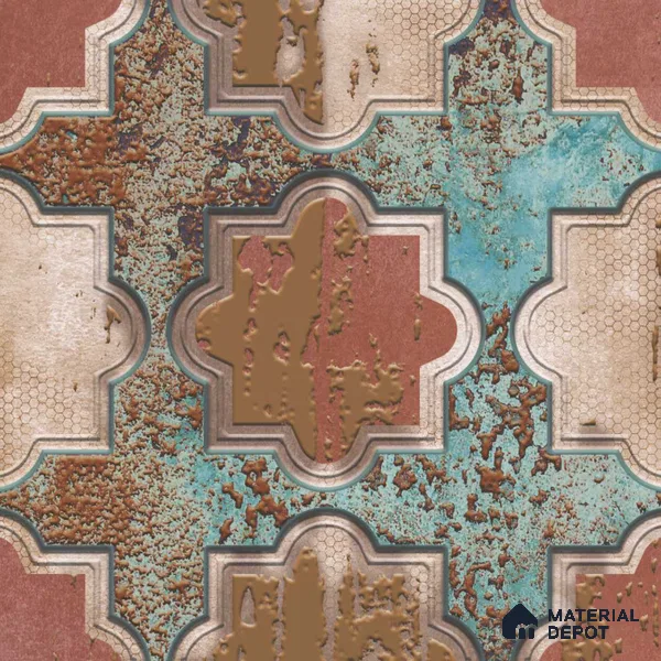 Moroccan Wall Tile TL 05648 Opulence Playful Pastel 8 x 8 inch Ceramic Matte Finish - 9 mm | 4 Random Faces | Suitable for Living Room, Bathroom, Kitchen & Backsplash | Please Expect a Slight Variation of Pattern