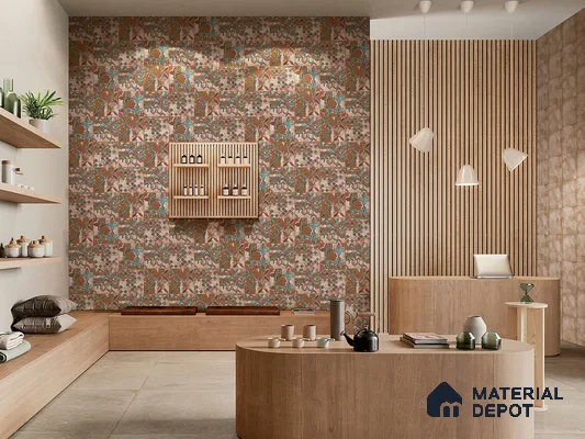 Moroccan Wall Tile TL 05648 Opulence Playful Pastel 8 x 8 inch Ceramic Matte Finish - 9 mm | 4 Random Faces | Suitable for Living Room, Bathroom, Kitchen & Backsplash | Please Expect a Slight Variation of Pattern