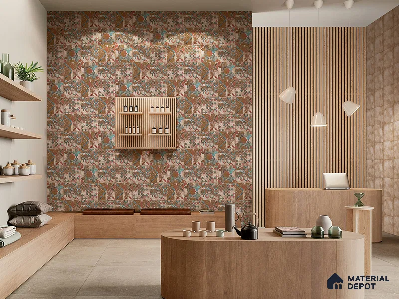 Moroccan Wall Tile TL 05648 Opulence Playful Pastel 8 x 8 inch Ceramic Matte Finish - 9 mm | 4 Random Faces | Suitable for Living Room, Bathroom, Kitchen & Backsplash | Please Expect a Slight Variation of Pattern