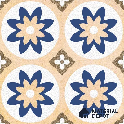 Moroccan Wall Tile TL 05646 Opulence Sandstone Beige 8 x 8 inch Ceramic Matte Finish - 9 mm | 4 Random Faces | Suitable for Living Room, Bathroom, Kitchen & Backsplash | Please Expect a Slight Variation of Pattern