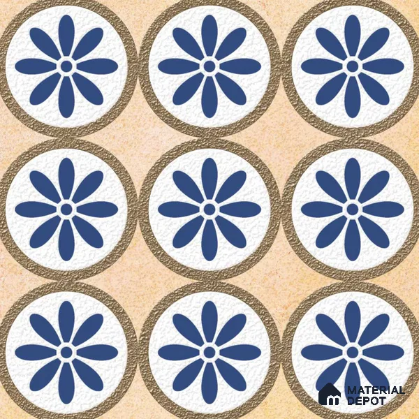 Moroccan Wall Tile TL 05646 Opulence Sandstone Beige 8 x 8 inch Ceramic Matte Finish - 9 mm | 4 Random Faces | Suitable for Living Room, Bathroom, Kitchen & Backsplash | Please Expect a Slight Variation of Pattern