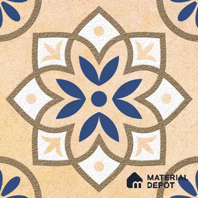 Moroccan Wall Tile TL 05646 Opulence Sandstone Beige 8 x 8 inch Ceramic Matte Finish - 9 mm | 4 Random Faces | Suitable for Living Room, Bathroom, Kitchen & Backsplash | Please Expect a Slight Variation of Pattern