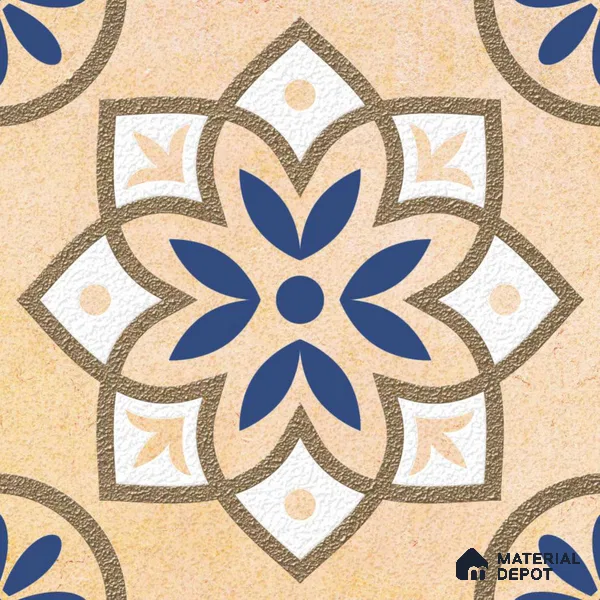 Moroccan Wall Tile TL 05646 Opulence Sandstone Beige 8 x 8 inch Ceramic Matte Finish - 9 mm | 4 Random Faces | Suitable for Living Room, Bathroom, Kitchen & Backsplash | Please Expect a Slight Variation of Pattern