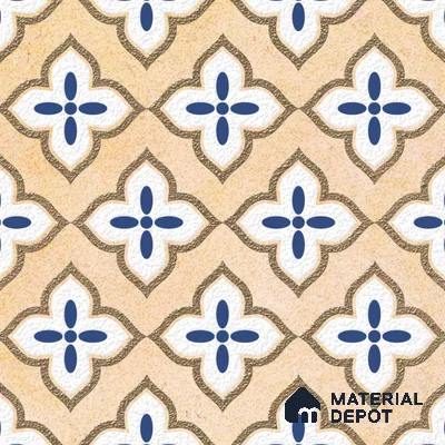 Moroccan Wall Tile TL 05646 Opulence Sandstone Beige 8 x 8 inch Ceramic Matte Finish - 9 mm | 4 Random Faces | Suitable for Living Room, Bathroom, Kitchen & Backsplash | Please Expect a Slight Variation of Pattern