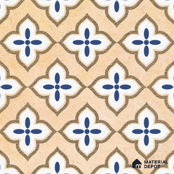 Moroccan Wall Tile TL 05646 Opulence Sandstone Beige 8 x 8 inch Ceramic Matte Finish - 9 mm | 4 Random Faces | Suitable for Living Room, Bathroom, Kitchen & Backsplash | Please Expect a Slight Variation of Pattern