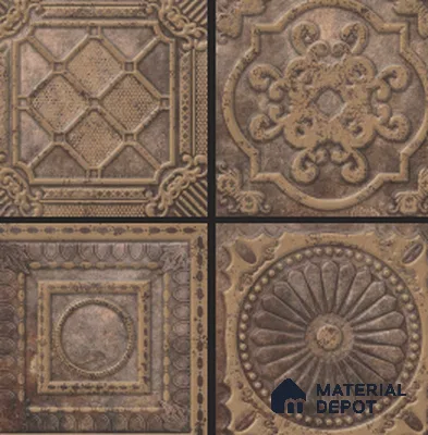 Moroccan Wall Tile TL 05647 Opulence Stone Oscar 8 x 8 inch Ceramic Matte Finish - 9 mm | 4 Random Faces | Suitable for Living Room, Bathroom, Kitchen & Backsplash | Please Expect a Slight Variation of Pattern