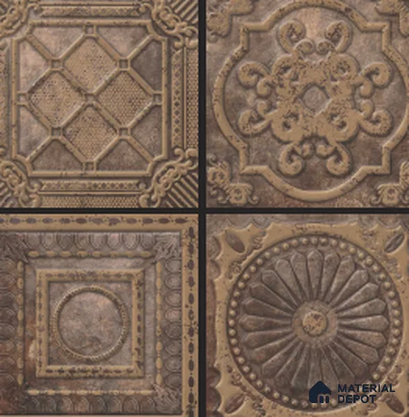 Moroccan Wall Tile TL 05647 Opulence Stone Oscar 8 x 8 inch Ceramic Matte Finish - 9 mm | 4 Random Faces | Suitable for Living Room, Bathroom, Kitchen & Backsplash | Please Expect a Slight Variation of Pattern