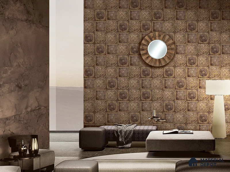 Moroccan Wall Tile TL 05647 Opulence Stone Oscar 8 x 8 inch Ceramic Matte Finish - 9 mm | 4 Random Faces | Suitable for Living Room, Bathroom, Kitchen & Backsplash | Please Expect a Slight Variation of Pattern