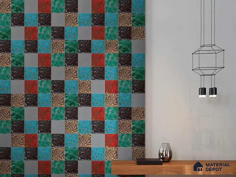 Moroccan Wall Tile TL 05644 Tangier Caramel Glow 6 x 6 inch Ceramic Matte Finish - 9 mm | 6 Random Faces | Suitable for Living Room, Bathroom, Kitchen & Backsplash