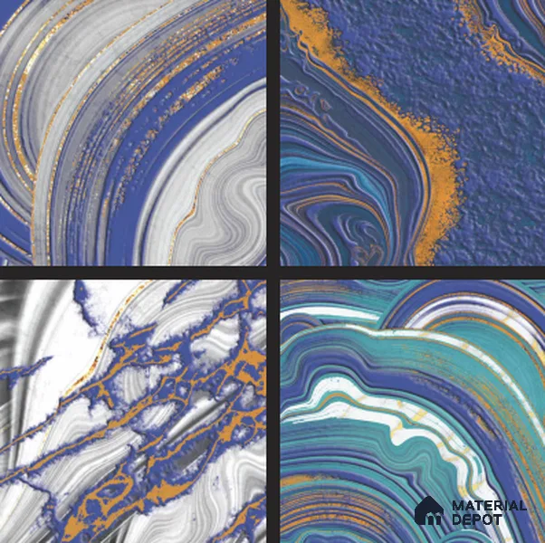 Moroccan Wall Tile TL 05641 B Tangier Azure Gleam 6 x 6 inch Ceramic Matte Finish - 9 mm | 4 Random Faces | Suitable for Living Room, Bathroom, Kitchen & Backsplash