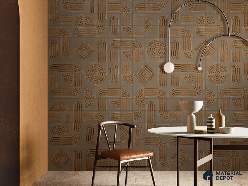 Moroccan Wall Tile TL 05640 Tangier Sahara Velvet 6 x 6 inch Ceramic Matte Finish - 9 mm | 5 Random Faces | Suitable for Living Room, Bathroom, Kitchen & Backsplash
