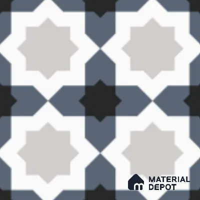 Multifired Moroccan Floor & Wall Tile TL 07962 Astral Denim 1 ft x 1 ft Vitrified Matte Finish - 9 mm | Suitable for Bathroom, Kitchen, Balcony