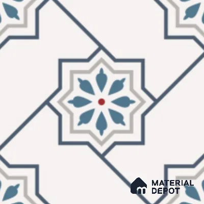 Multifired Moroccan Floor & Wall Tile TL 07956 Sevilla Smoke 12 x 12 inch Vitrified Matte Finish - 9 mm | Suitable for Living Room, Bathroom, Kitchen & Backsplash