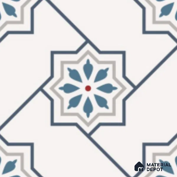 Multifired Moroccan Floor & Wall Tile TL 07956 Sevilla Smoke 12 x 12 inch Vitrified Matte Finish - 9 mm | Suitable for Living Room, Bathroom, Kitchen & Backsplash