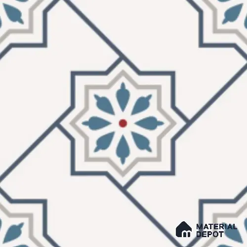 Multifired Moroccan Floor & Wall Tile TL 07956 Sevilla Smoke 12 x 12 inch Vitrified Matte Finish - 9 mm | Suitable for Living Room, Bathroom, Kitchen & Backsplash