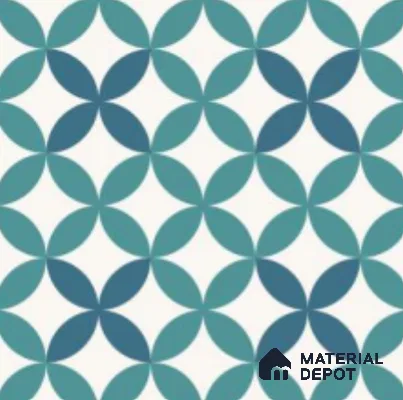 Multifired Moroccan Floor & Wall Tile TL 07957 Tyrrhenian Blue 12 x 12 inch Vitrified Matte Finish - 9 mm | Suitable for Living Room, Bathroom, Kitchen & Backsplash