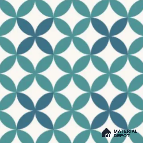 Multifired Moroccan Floor & Wall Tile TL 07957 Tyrrhenian Blue 12 x 12 inch Vitrified Matte Finish - 9 mm | Suitable for Living Room, Bathroom, Kitchen & Backsplash