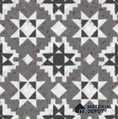 Multifired Moroccan Floor & Wall Tile TL 07951 Moonlit Alloy 2 ft x 2 ft Vitrified Matte Finish - 9 mm | Suitable for Living Room, Bathroom, Kitchen & Backsplash
