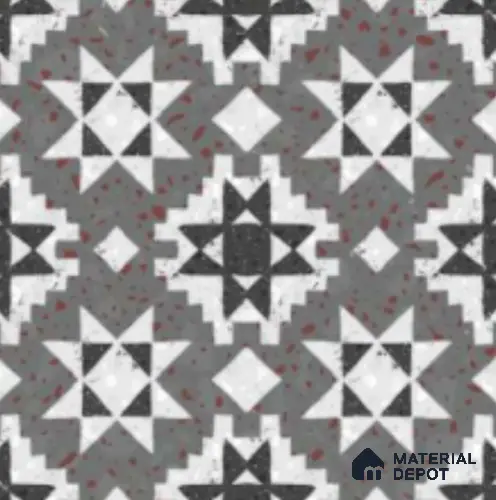 Multifired Moroccan Floor & Wall Tile TL 07951 Moonlit Alloy 2 ft x 2 ft Vitrified Matte Finish - 9 mm | Suitable for Living Room, Bathroom, Kitchen & Backsplash